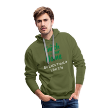 Load image into Gallery viewer, The Earth is Our Home Men’s Premium Hoodie - olive green
