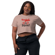 Load image into Gallery viewer, Baseball Dad Squad tee with blk&amp;red letters for proud papa
