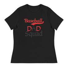 Load image into Gallery viewer, Baseball Dad Squad tee with blk&amp;red letters for proud papa
