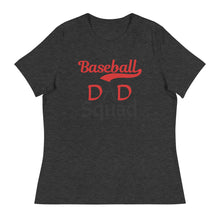 Load image into Gallery viewer, Baseball Dad Squad tee with blk&amp;red letters for proud papa
