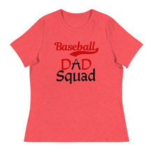 Load image into Gallery viewer, Baseball Dad Squad tee with blk&amp;red letters for proud papa
