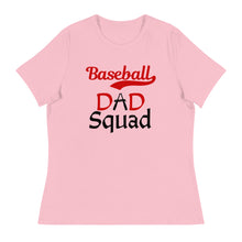 Load image into Gallery viewer, Baseball Dad Squad tee with blk&amp;red letters for proud papa
