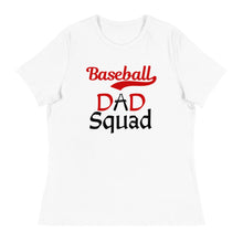 Load image into Gallery viewer, Baseball Dad Squad tee with blk&amp;red letters for proud papa
